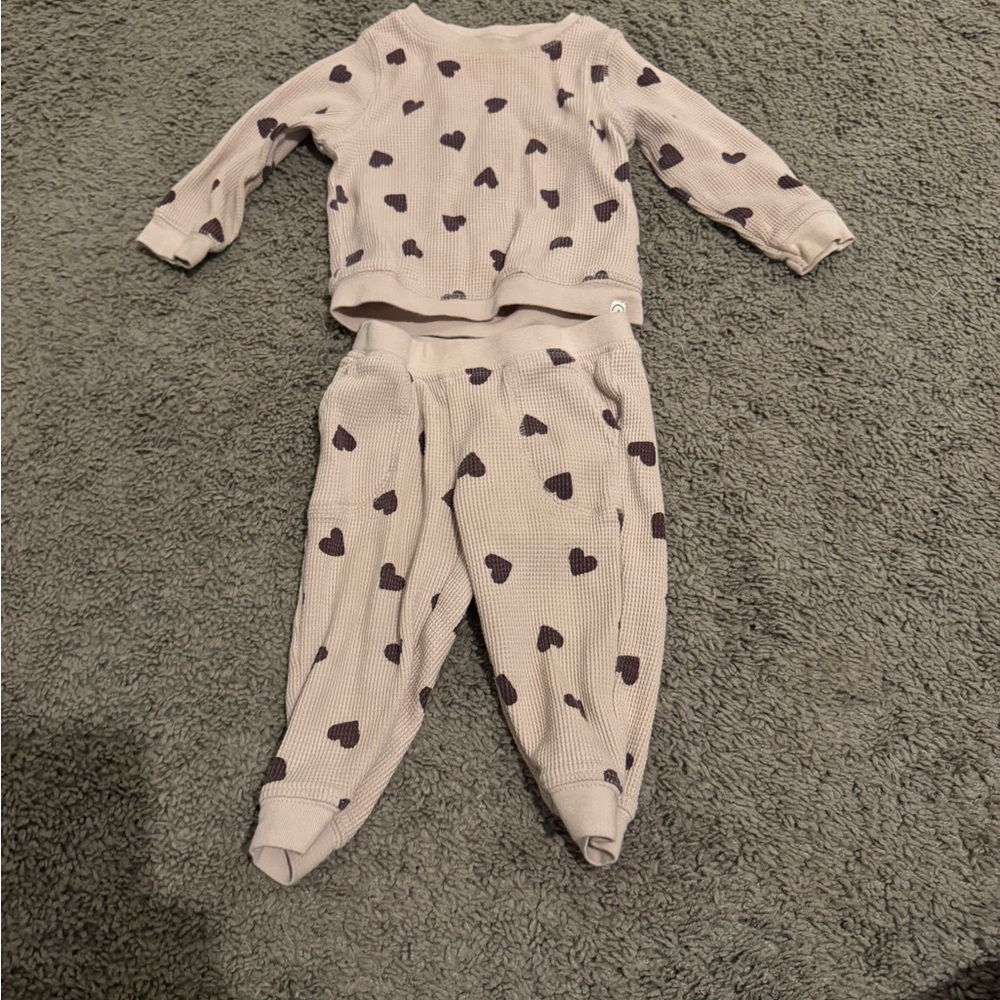 Carter's Pink with Brown Hearts Matching Set